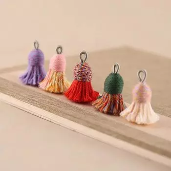Красивые короткие кисточки из разноцветной хлопковой нити в этническом стиле, декоративные кисточки, серьги-брелки, подвески