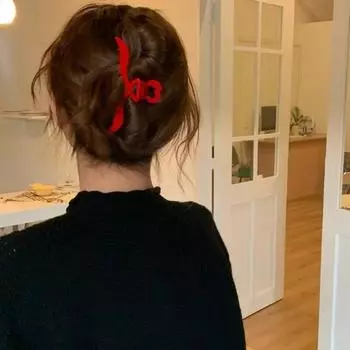 Красивые красные когти для женщин, рождественская тема, красное ворсовое покрытие, зажимы для когтей, головные уборы, женские аксессуары для волос