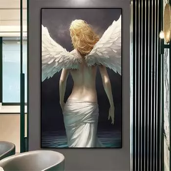 Красивые Крылья Ангела, холст, печать плакатов, современное настенное художественное изображение для гостиной, коридора, украшения дома, Cuadros 20X40cm No Frame