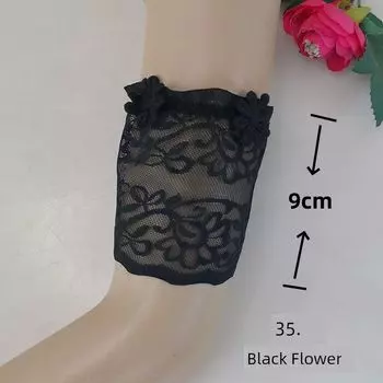 Красивые Модные Женские Перчатки до Локтя с Кружевом 35 black flowers a pair of arms 26-32cm One size
