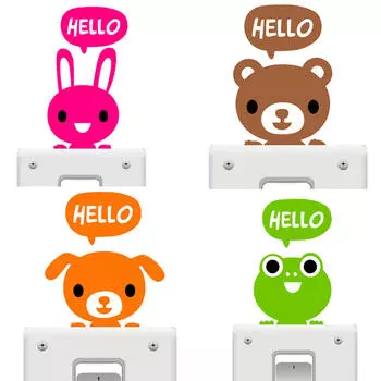Красивые мультяшные персонажи, дружелюбные к домашнему декору, наклейки на стену для выключателей