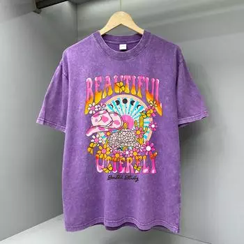 Красивые мужские футболки с рисунком «Бабочка на улице» Свободные футболки Хлопковая дышащая футболка Большие топы S