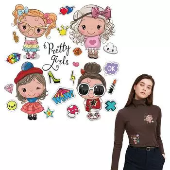 Красивые нашивки для девочек, наклейки на одежду, термопресс, толстовки с аппликациями, футболка, принадлежности для рукоделия, термоклей