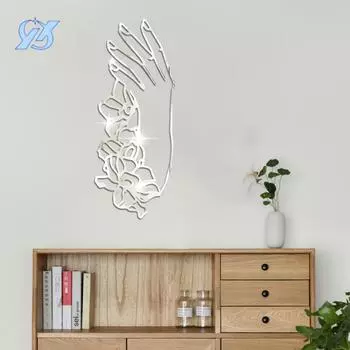 Красивые настенные наклейки на ручное зеркало, теплые креативные настенные украшения, фон для гостиной и спальни, декоративные настенные наклейки