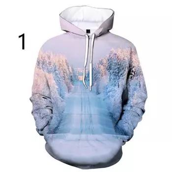 Красивые пейзажи в снегу Мужские толстовки с капюшоном S