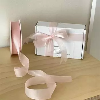 Красивые полупрозрачные шифоновые ленты шириной 2,5 см, самодельные банты для украшения праздничных подарочных коробок