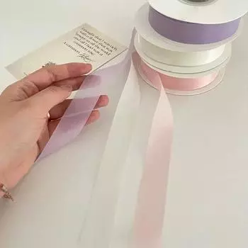 Красивые полупрозрачные шифоновые ленты шириной 2,5 см, самодельные банты для украшения праздничных подарочных коробок