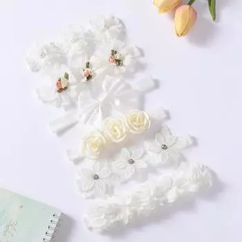 Красивые повязки на голову с бантом и лепестками для девочек