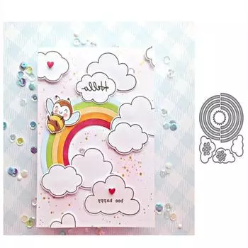 Красивые радуги и облака, металлический трафарет, тиснение, вырубные штампы для Diy, скрапбукинг, тиснение бумажных карт, ремесленный декор