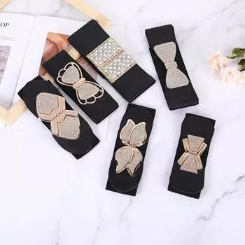 Красивые ремни для женщин. Красивый золотой цвет с металлической пряжкой, эластичный ремень шириной 6 см. Универсальные узкие ремни.