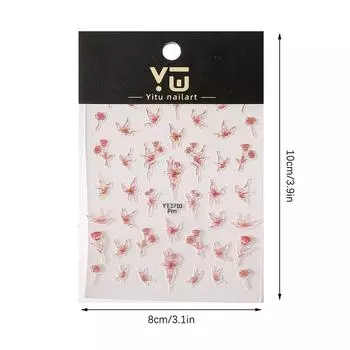 Красивые романтические винно-красные наклейки для ногтей с бабочками и розами, жидкие универсальные полые тонкие прочные клейкие ленты 1pcs