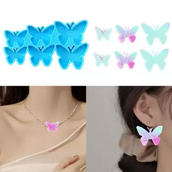 Красивые серьги-бабочки, полимерная форма, силиконовая форма в форме бабочки для литья ювелирных изделий, кулон, полимерная форма