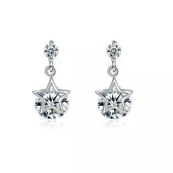 Красивые серьги Длинные Маленькие Свежие Милые Сияющие Женские Модные Звезды Серьги-гвоздики Элегантный Темперамент Банкетные Украшения