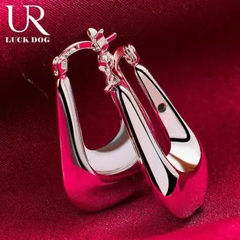 Красивые серьги для пирсинга из стерлингового серебра 925 пробы, модные свадебные украшения 17mm*23mm