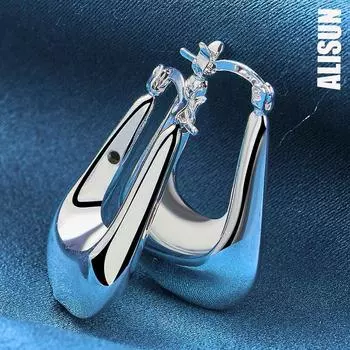 Красивые серьги для пирсинга из стерлингового серебра 925 пробы, модные свадебные украшения 17mm*23mm