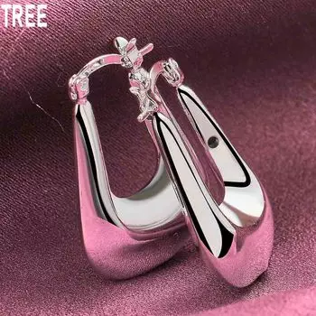 Красивые серьги для пирсинга из стерлингового серебра 925 пробы, модные свадебные украшения 17mm*23mm