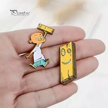 Красивые серьги милые женские мужские мультяшные сплавные мужские деревянные броши-булавки джинсовые рюкзаки значки украшения 1#