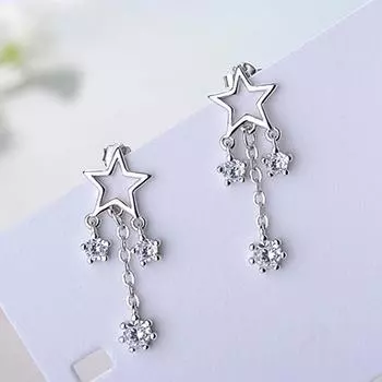 Красивые серьги пятиугольные циркониевые серьги универсальные женские модные серьги-гвоздики в форме звезды элегантные темпераментные украшения для банкета