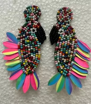 Красивые серьги ручной работы L розовый