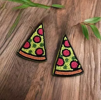 Красивые серьги ручной работы M зелёный