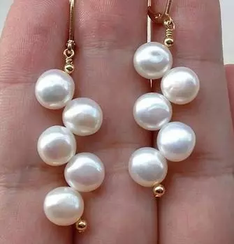 Красивые серьги ручной работы с белым пресноводным жемчугом на защелке
