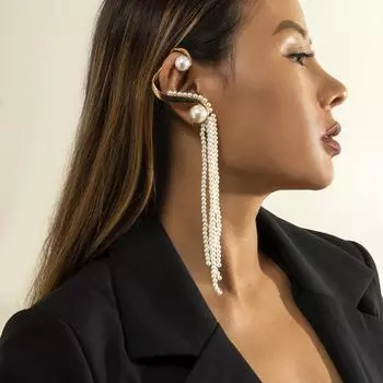 Красивые серьги с кисточками из искусственного жемчуга с цирконом в стиле барокко, новая мода Brincos Feminino