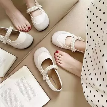 Красивые серебристые туфли-лодочки женские весенне-летние новые балетки на плоской подошве универсальные юбка туфли Мэри Джейн 35