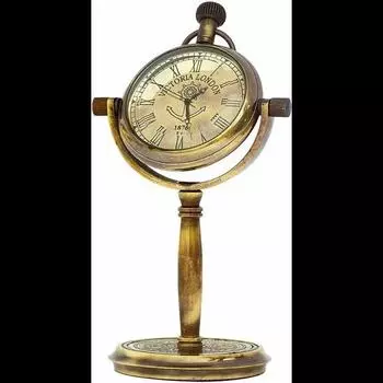 Красивые старинные латунные настольные часы Антикварные морские часы Настольные часы S коричневый