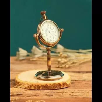 Красивые старинные латунные настольные часы Настольные часы Антикварные морские часы из латуни S коричневый