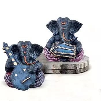 Красивые статуэтки Ганеши из смолы для домашнего декора (Упаковка из 2 шт.)