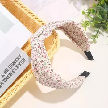 Красивые тканевые повязки на голову с цветочным принтом и перекручиванием посередине для женщин и девушек, для шоппинга, путешествий, аксессуары для волос