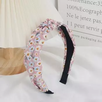 Красивые тканевые повязки на голову с цветочным принтом, завязанные узлом, для женщин и девочек, для повседневной носки, шопинга, путешествий, обручи для волос, аксессуары