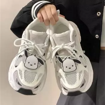 Красивые туфли для папы, женские универсальные новые весенне-осенние туфли на платформе из кожи, повседневные спортивные туфли белого цвета, туфли-лодочки 35 чёрный