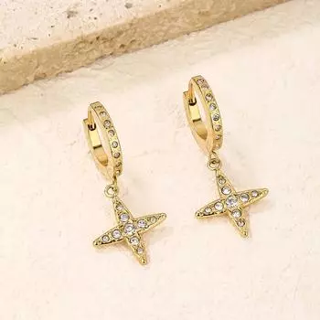 Красивые водонепроницаемые серьги из нержавеющей стали для женщин с подвесками из циркония, ювелирные изделия в подарок