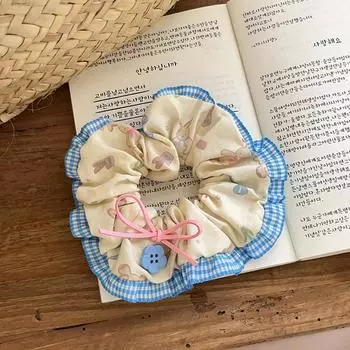 Красивые вышитые большие резинки для волос, резинки для волос, женские милые аксессуары для волос, держатель для хвоста, веревка для волос