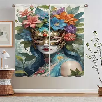 Красивые жалюзи Rose, затемняющие шторы для спальни, карнизы для штор, кухонные шторы по акции, бесплатная доставка, жалюзи-кудри W50xH70cmx2pcs-CL