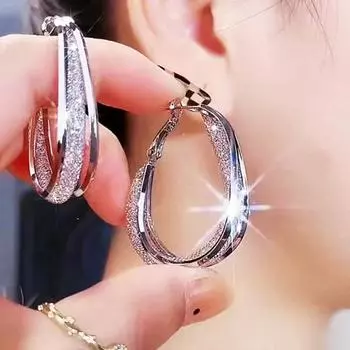 Красивые женские серьги-кольца, высококачественные, антидеформированные, долговечные золотистый