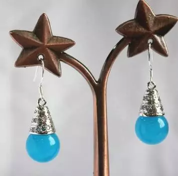 Красивые женские серьги-крючки с покрытием A, 12 мм, синего цвета