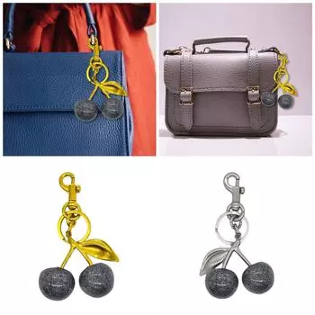 Красивый аксессуар вишни, модный брелок для ключей, украшение в виде вишни, подходит для вечеринок и повседневных нарядов серебряный