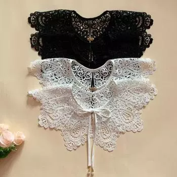 Красивый ажурный декоративный изысканный стиль изготовления в китайском стиле, искусственный кружевной вырез, аксессуары для одежды для свадьбы, накладной воротник королевский синий