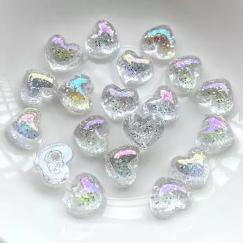 Красивый белый ab Love Crystal Full Star Rhinestone смола плоская задняя часть украшения DIY Русалки аксессуары для изготовления ювелирных изделий 20 шт./лот белый