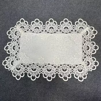 Красивый белый вышитый коврик для кофейной чашки 33 см круглый цветочный кружевной коврик для вазы коврик для кофейной чашки украшение для дома 33cm