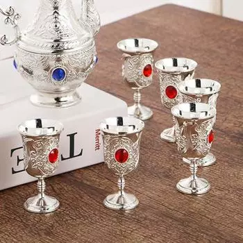 Красивый бокал для вина, прочный, долговечный серебряный