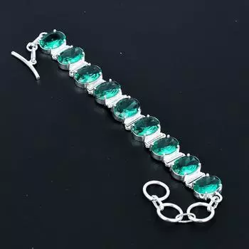 Красивый браслет из зеленого апатита, браслет из стерлингового серебра 925 пробы, браслет с регулируемой цепочкой, браслет ручной работы в стиле бохо, ювелирные изделия с драгоценными камнями, подарки на помолвку 8 зелёный