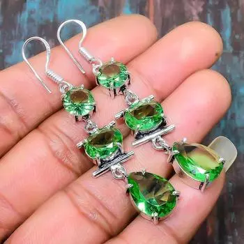 Красивый цаворитовый драгоценный камень ручной работы из стерлингового серебра 925 пробы 2.36 Inches