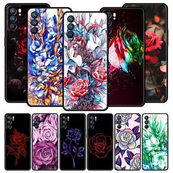 Красивый чехол для телефона с цветком розы для Oppo Find X5 A54 A53 A52 A9 2020 A15 A95 A16 A76 A74 A12 Reno7 SE Reno6 Pro Plus 5G Reno7 Pro 5G