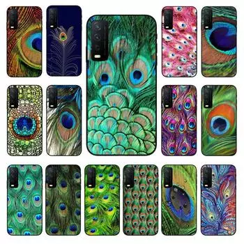 Красивый чехол для телефона с изображением павлина и перьев для vivo Y31 Y30 Y33S Y11S Y12S Y17 Y20 Y21S Y1S Y53S Y15 Y19 Y91C V23 5G Cases coque VIVO Y1S