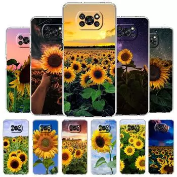 Красивый чехол для телефона с подсолнухом для Xiaomi Poco X3 NFC F3 M3 X4 X5 Pro 5G Mi 11 12 Lite Ultra 11T 11X 12T Pro 11i, мягкий прозрачный чехол Xiaomi 12T Pro