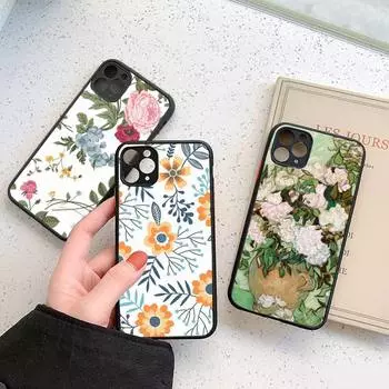 Красивый чехол для телефона с рисунком цветов, матовый прозрачный для iPhone 7 8 11 12 plus mini x xs xr pro max iPhone7or 8