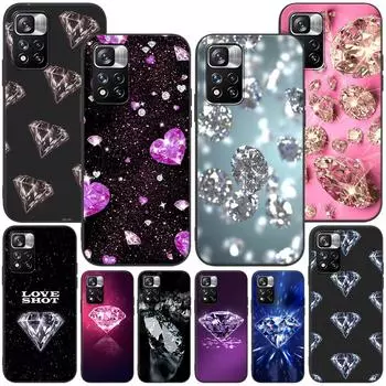 Красивый чехол с бриллиантами для Xiaomi Redmi Note 9S 9 11 10 8 Pro 9C 9 K40 9A 7 8T 7A 9T, мягкий силиконовый чехол, черный чехол для телефона Redmi K40